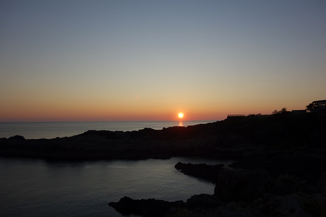 本日の夕日。
