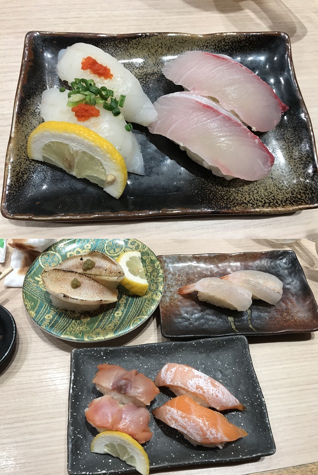 「廻転寿司平四郎」さんの寿司。