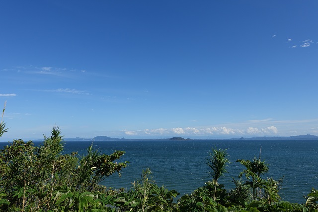 原城跡から見た天草の島々。