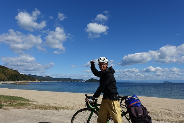 周防大島の以前家族で来た片添ケ浜にて。