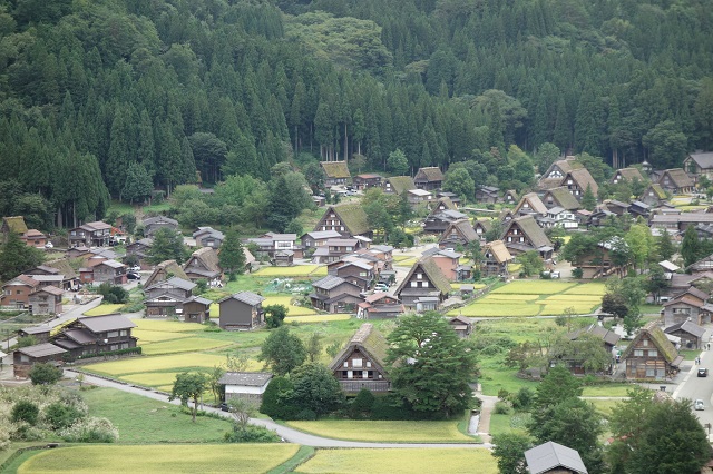 荻町城跡展望台から見た白川郷の集落